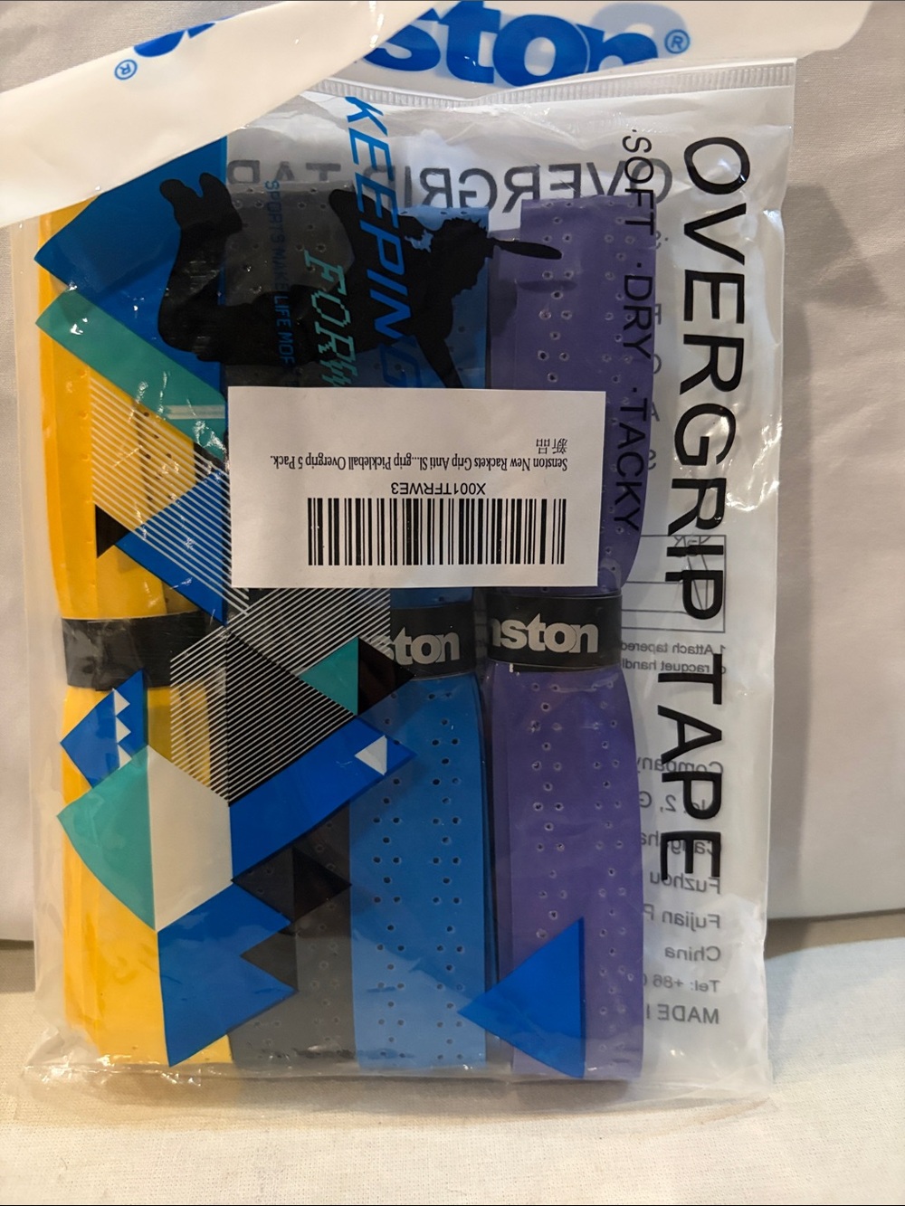 Overgrip Tape Set for Men - Blue, Purple, Yellow